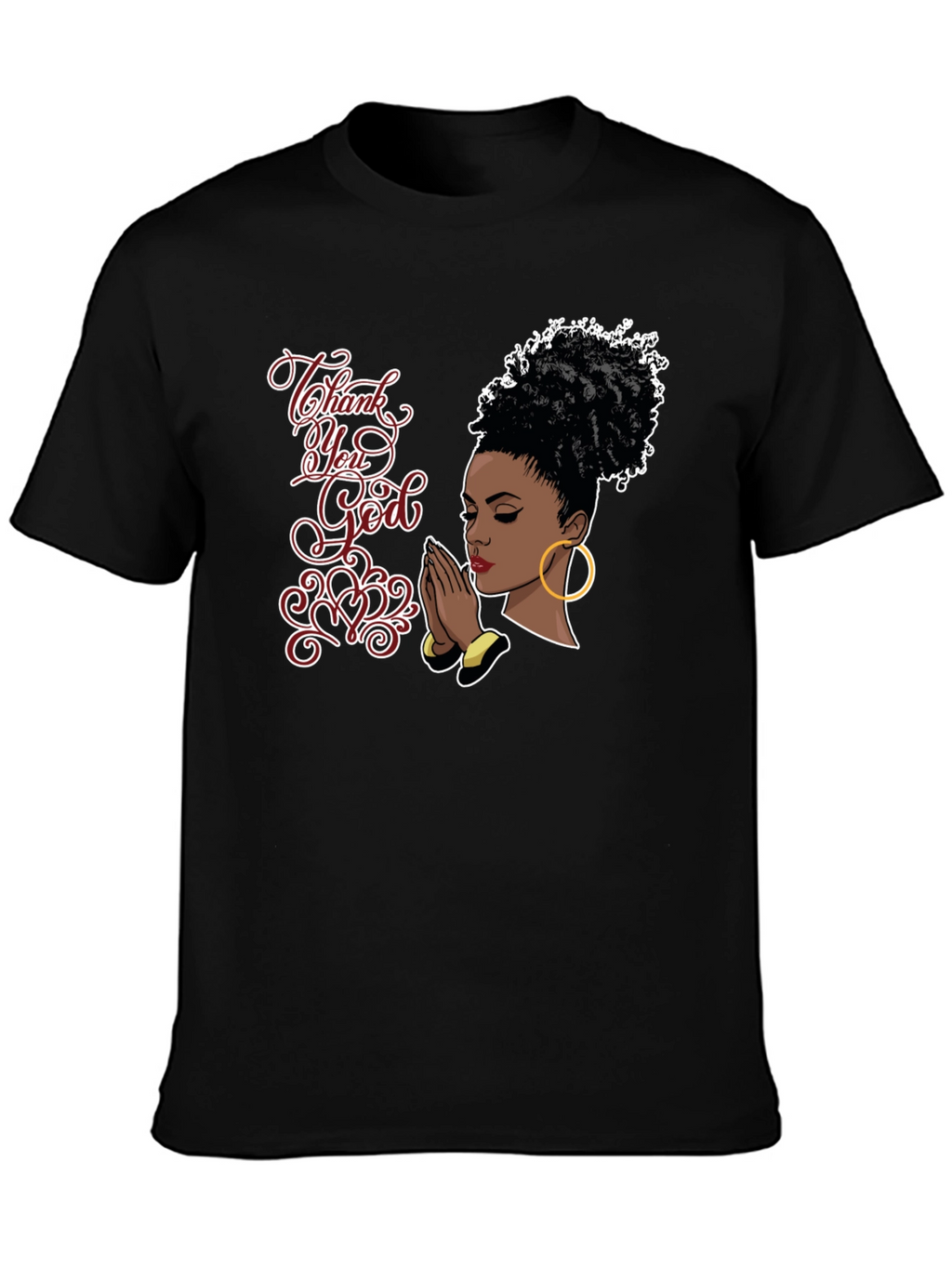 Thank You God Graphic Black T-Shirt