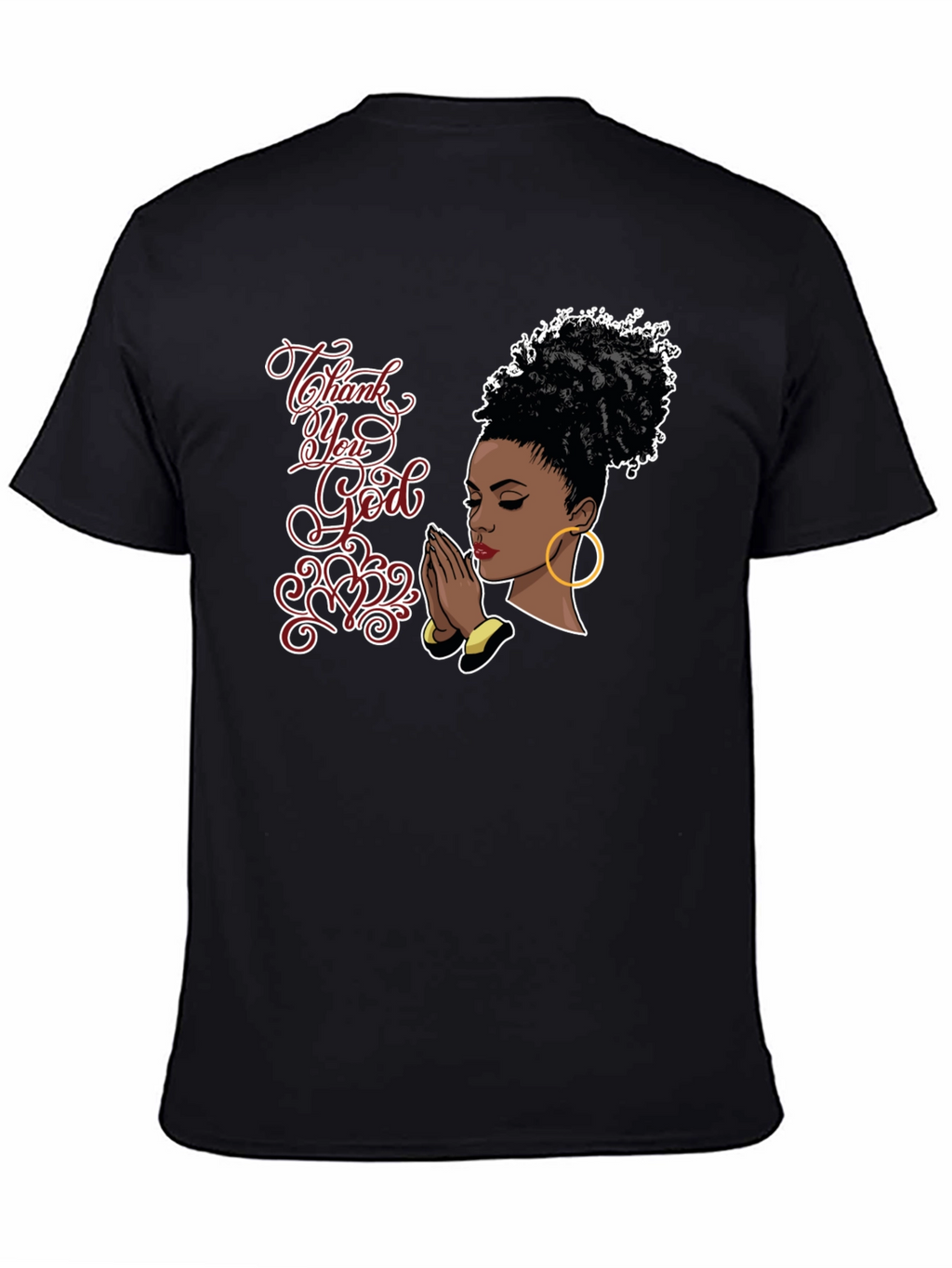 Thank You God Graphic Black T-Shirt
