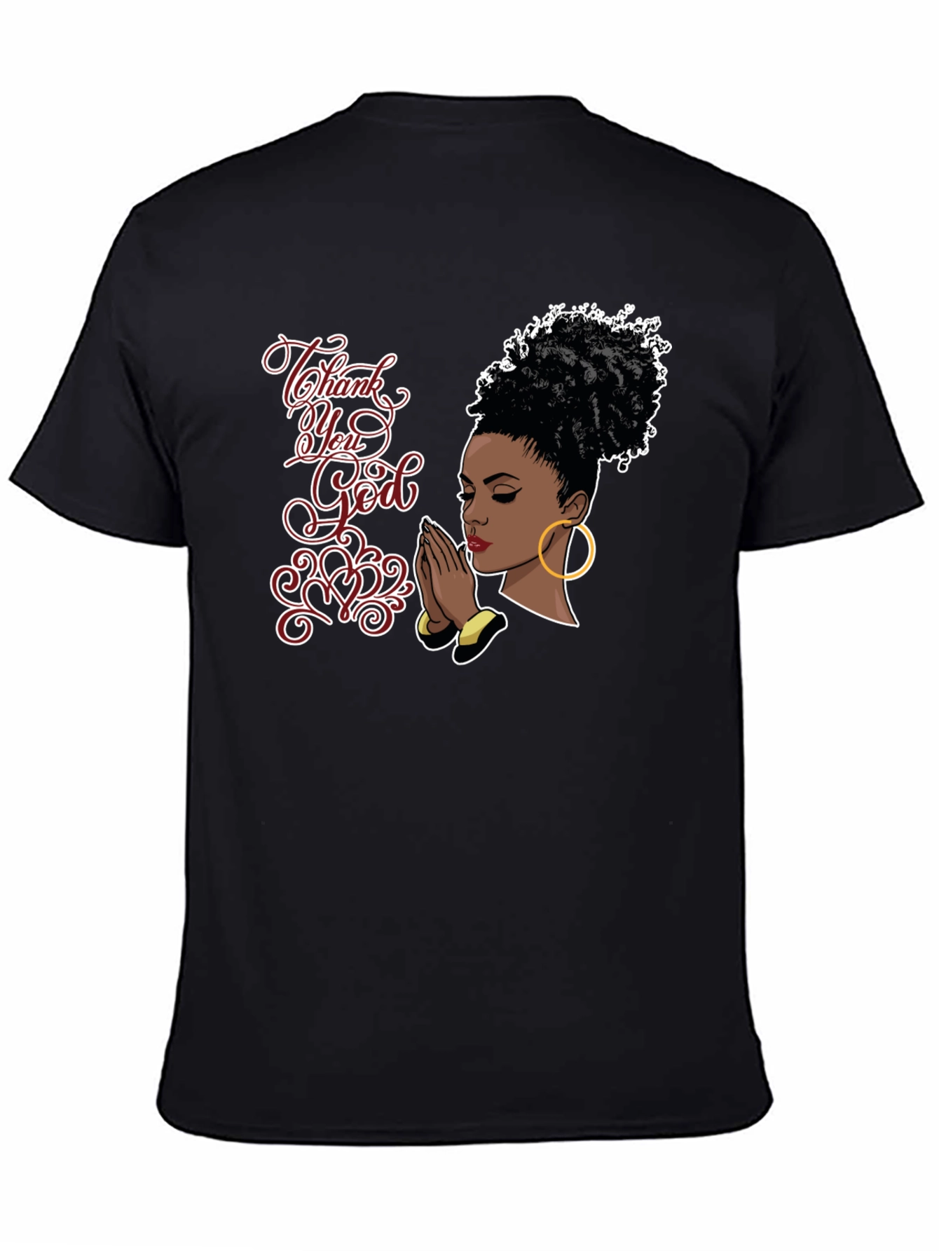 Thank You God Graphic Black T-Shirt