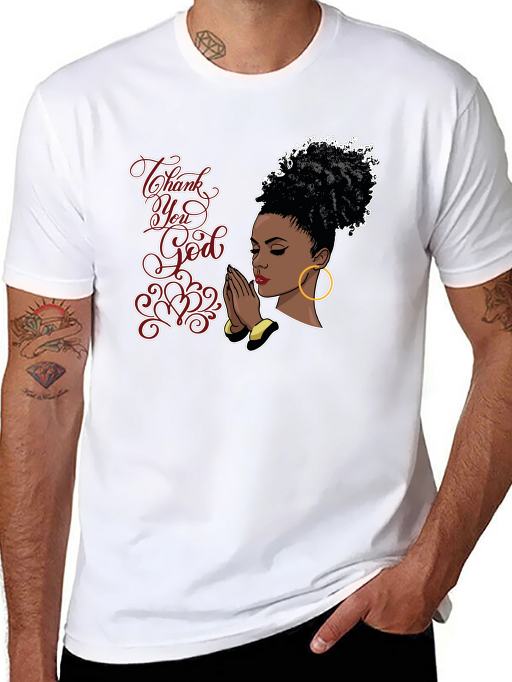 Thank You God Graphic Black T-Shirt