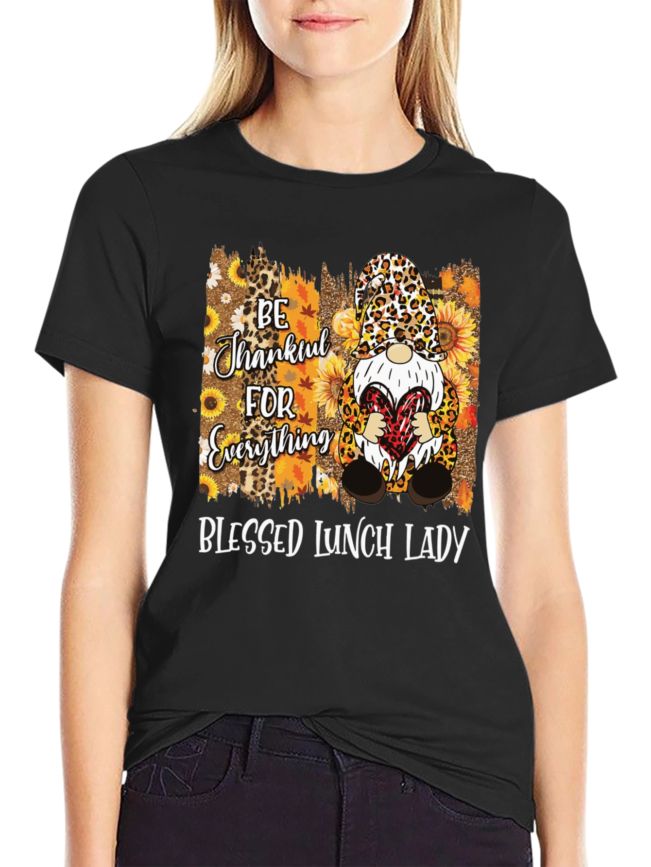 Blessed Lunch Lady Thanksgiving Gnome T-Shirt