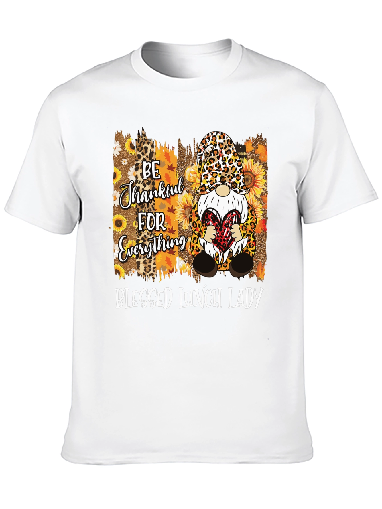 Blessed Lunch Lady Thanksgiving Gnome T-Shirt