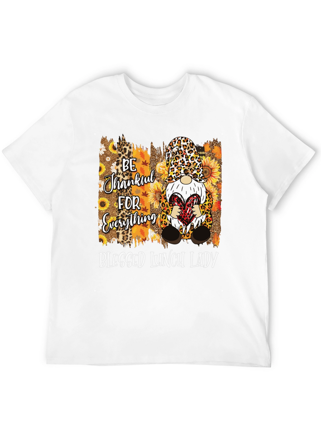 Blessed Lunch Lady Thanksgiving Gnome T-Shirt