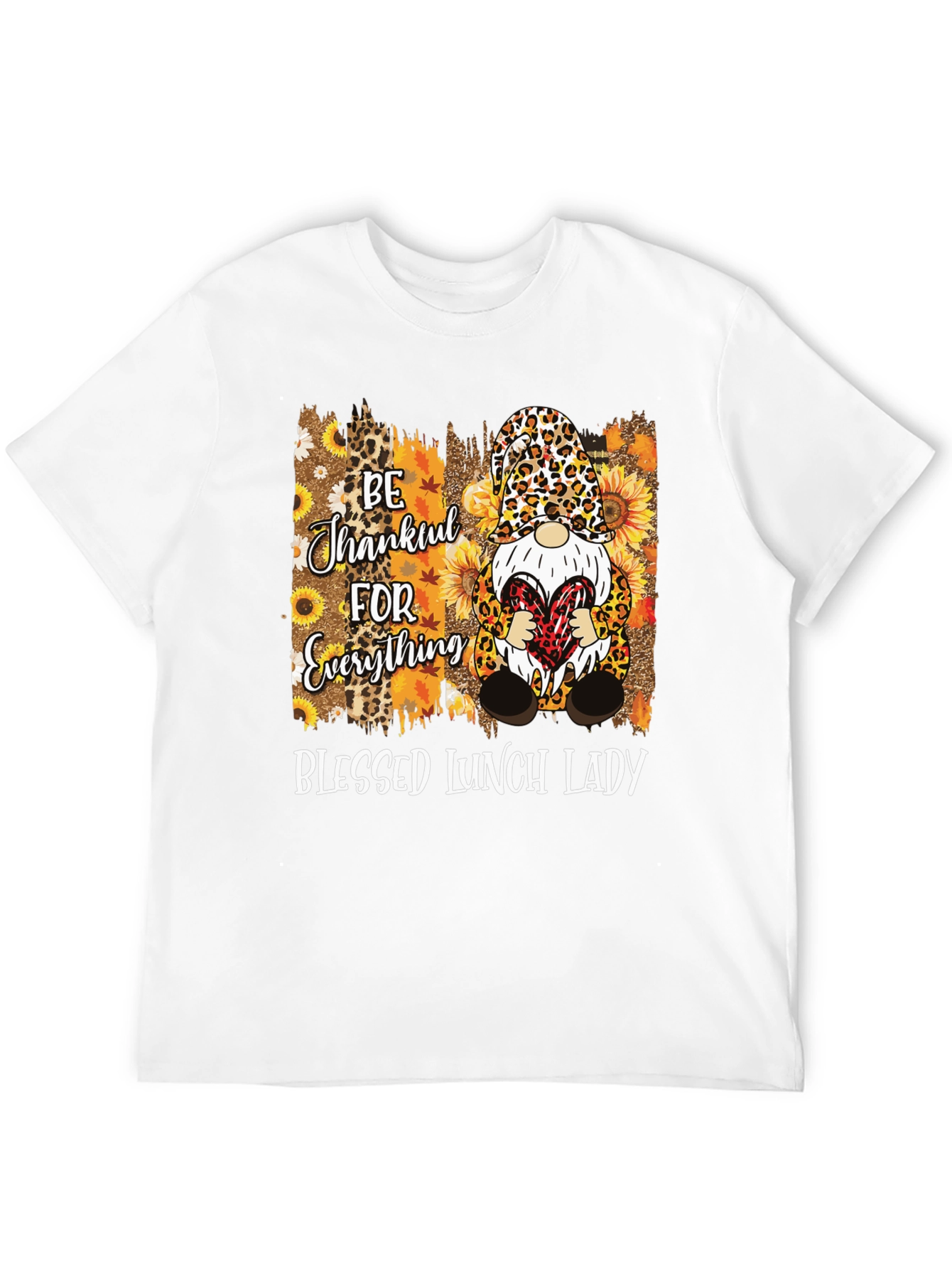 Blessed Lunch Lady Thanksgiving Gnome T-Shirt