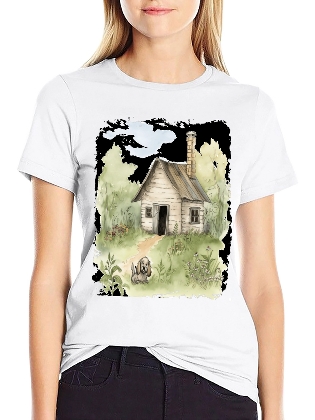 Cabin & Dog Graphic T-Shirt