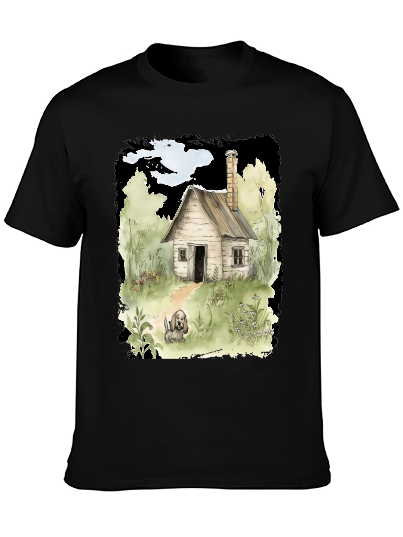 Cabin & Dog Graphic T-Shirt