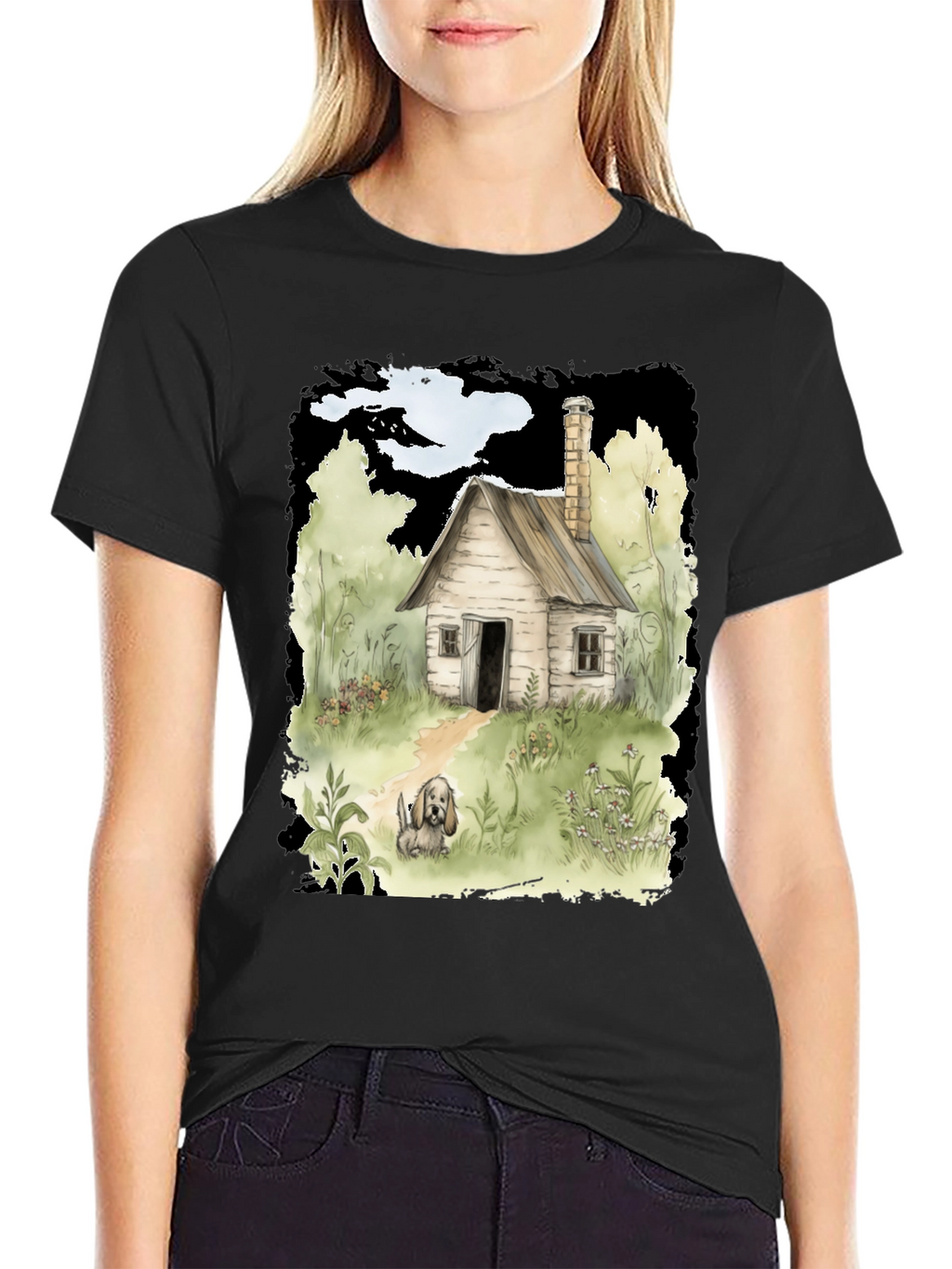 Cabin & Dog Graphic T-Shirt