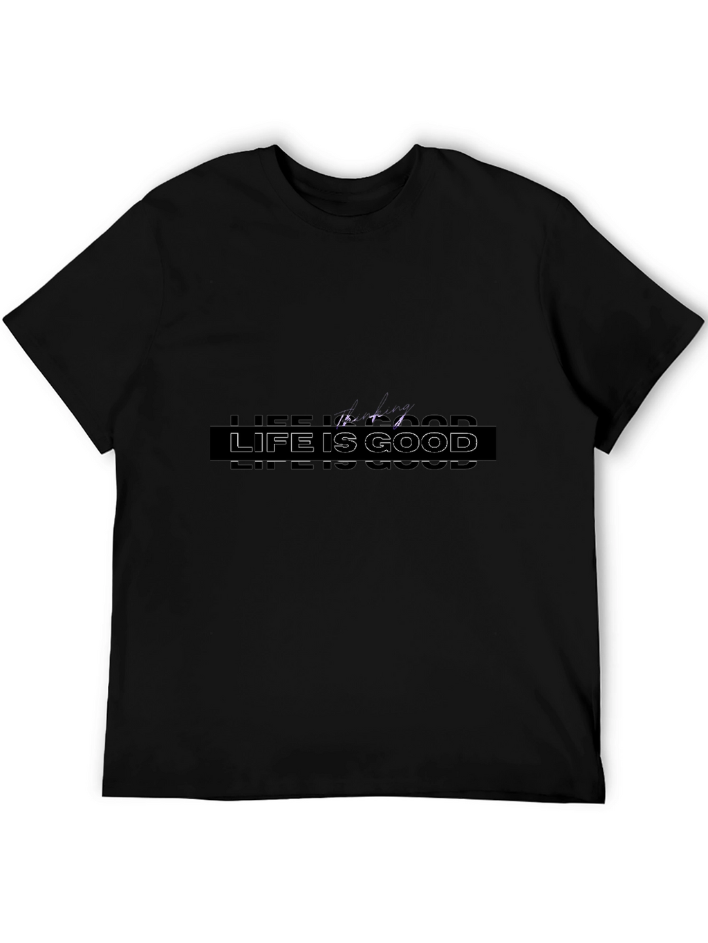 Life is Good Graphic Print Black T-Shirt