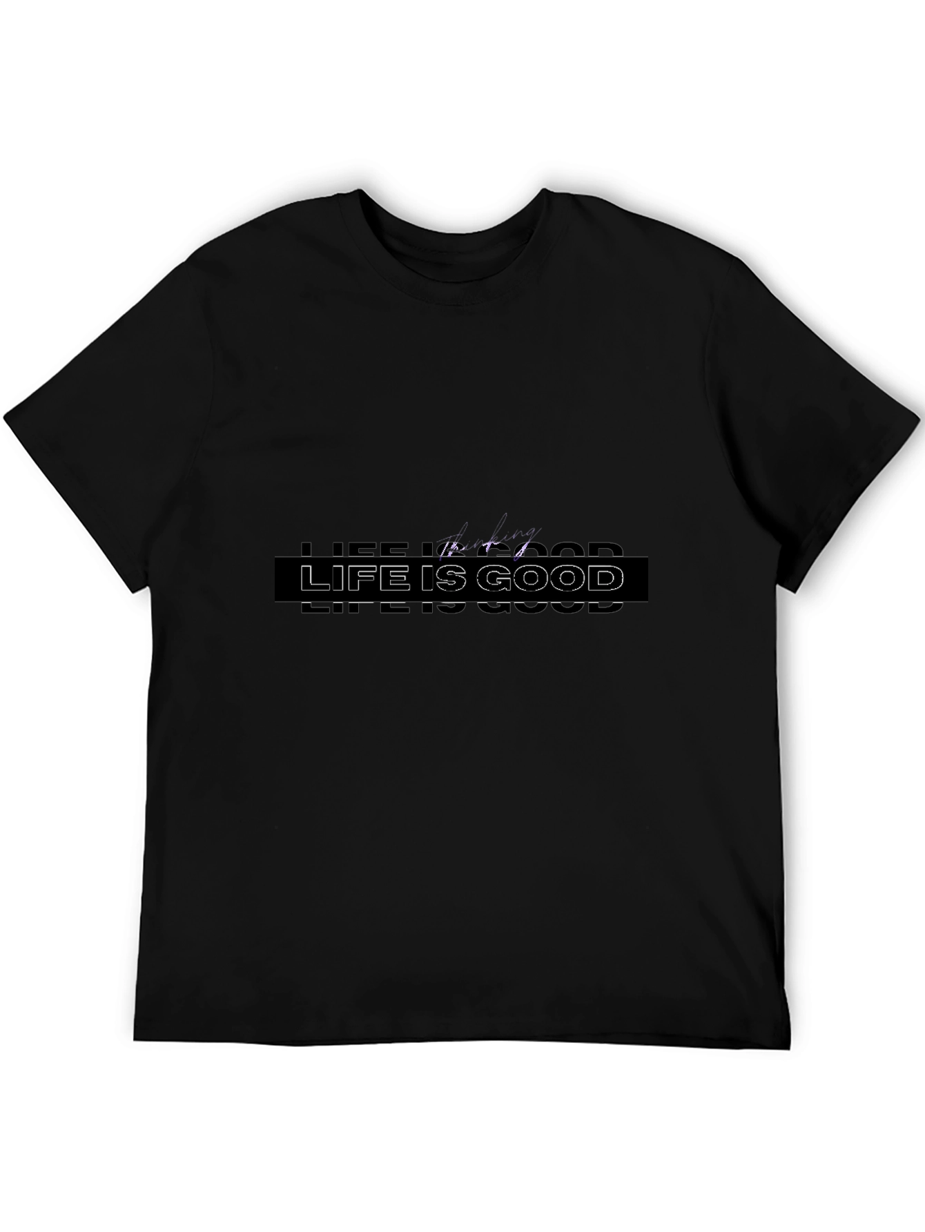 Life is Good Graphic Print Black T-Shirt