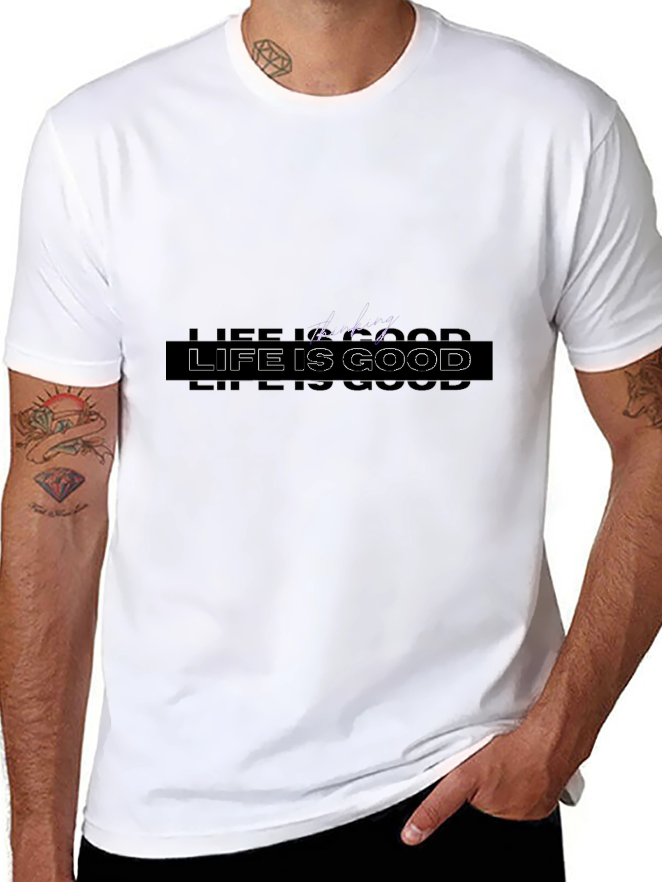 Life is Good Graphic Print Black T-Shirt