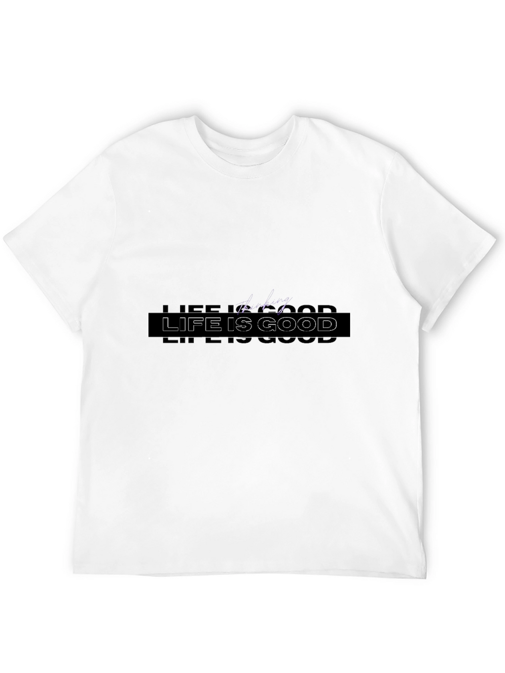 Life is Good Graphic Print Black T-Shirt