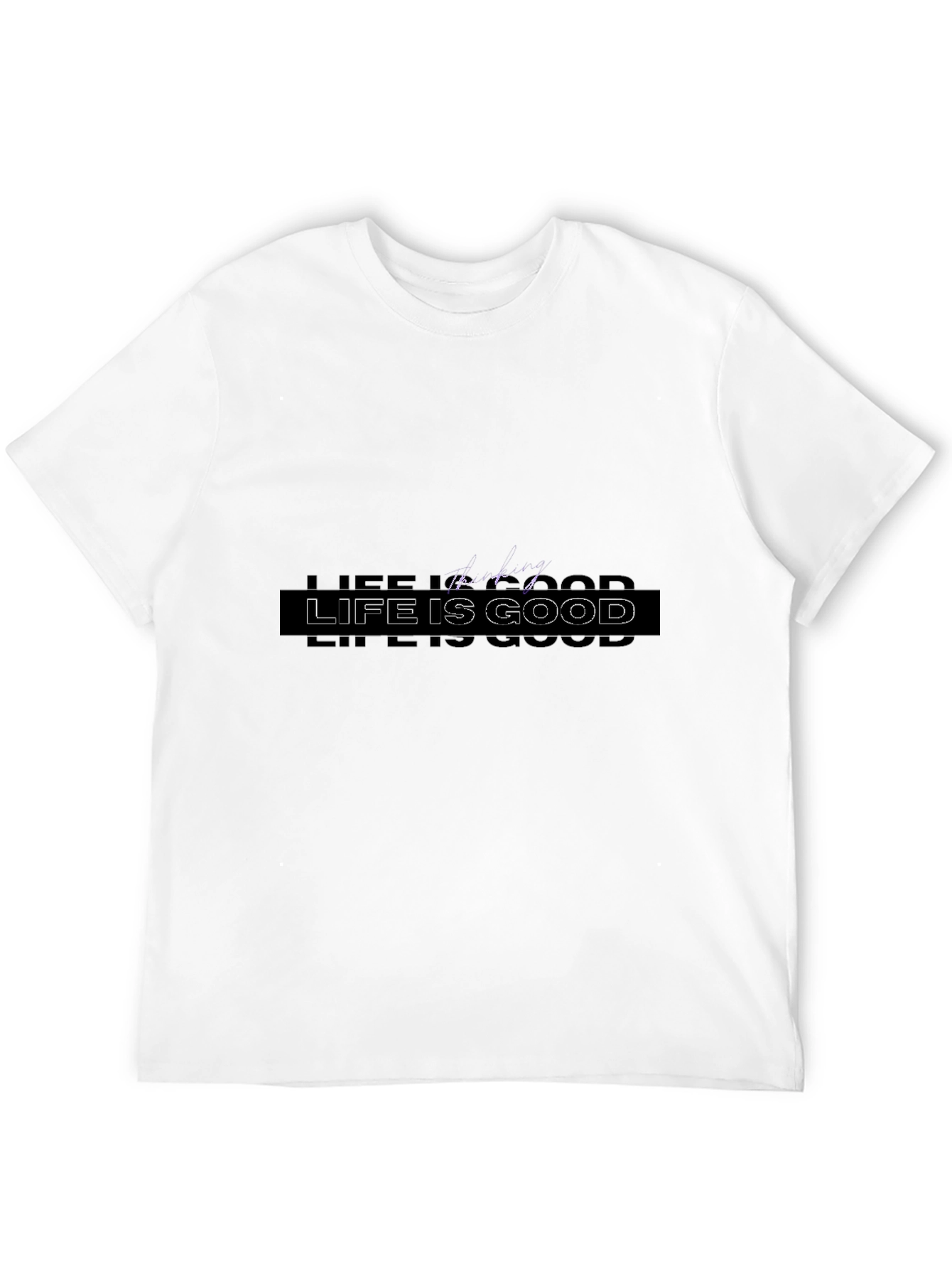 Life is Good Graphic Print Black T-Shirt