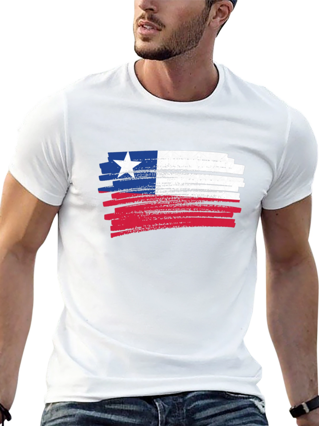 Texas Flag Brush Stroke Graphic T-Shirt