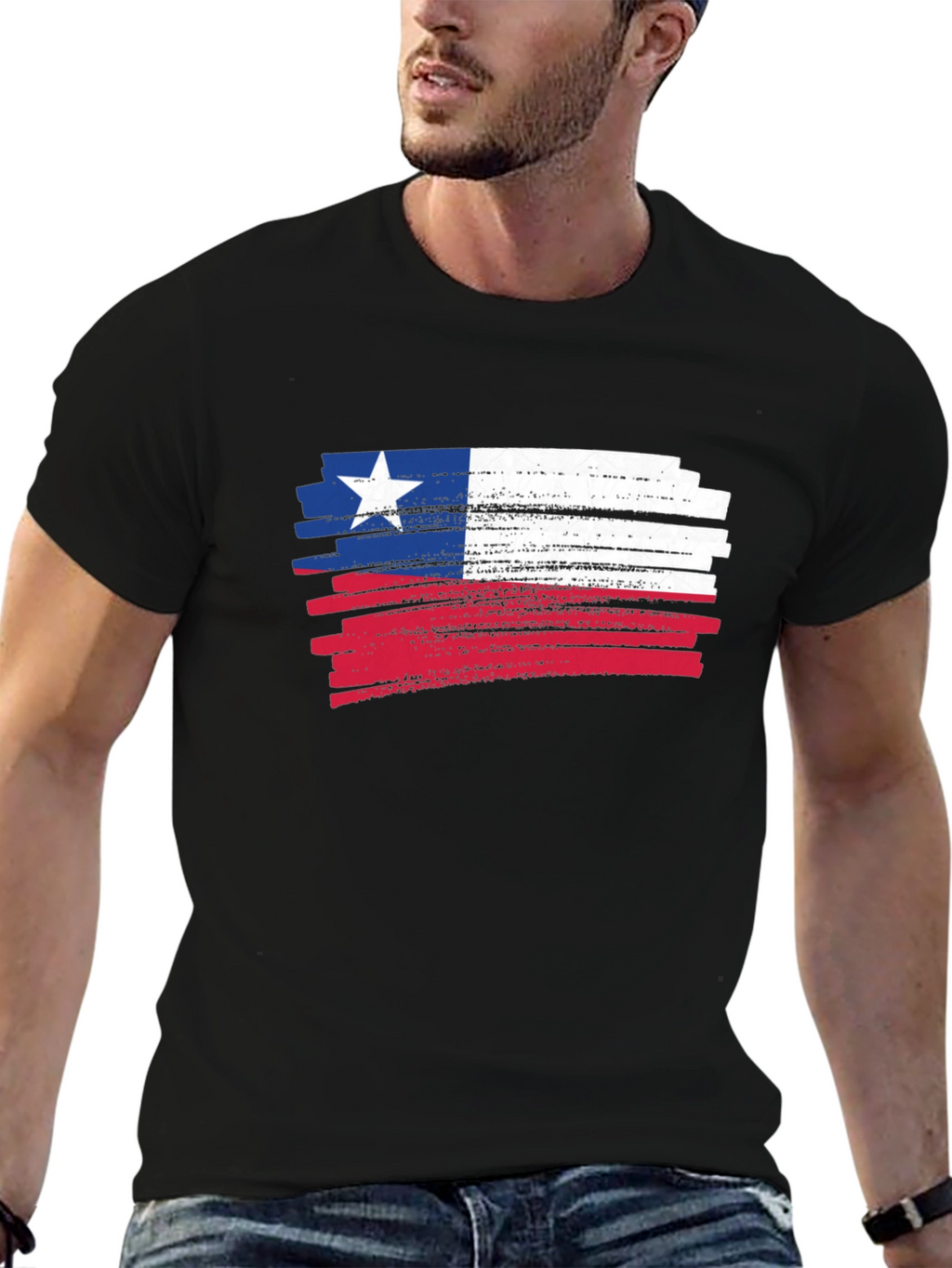 Texas Flag Brush Stroke Graphic T-Shirt
