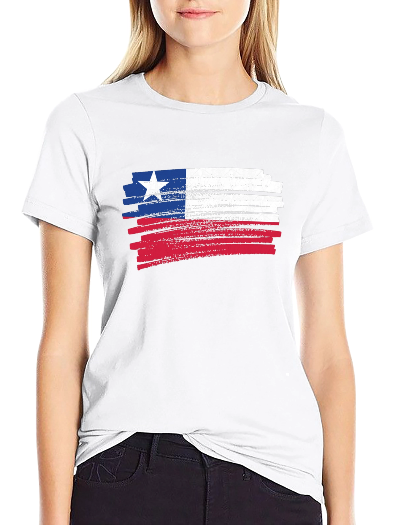 Texas Flag Brush Stroke Graphic T-Shirt
