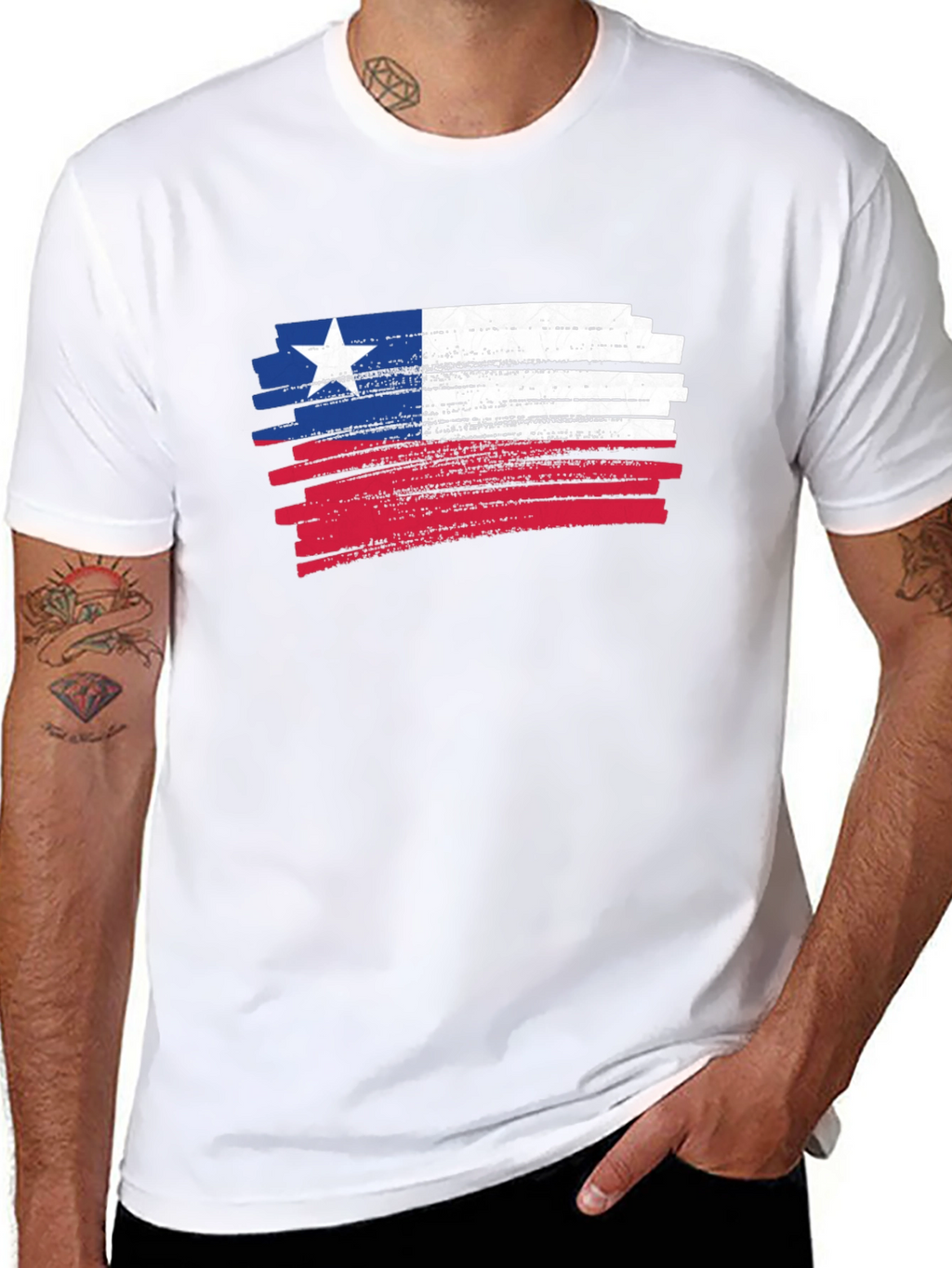 Texas Flag Brush Stroke Graphic T-Shirt