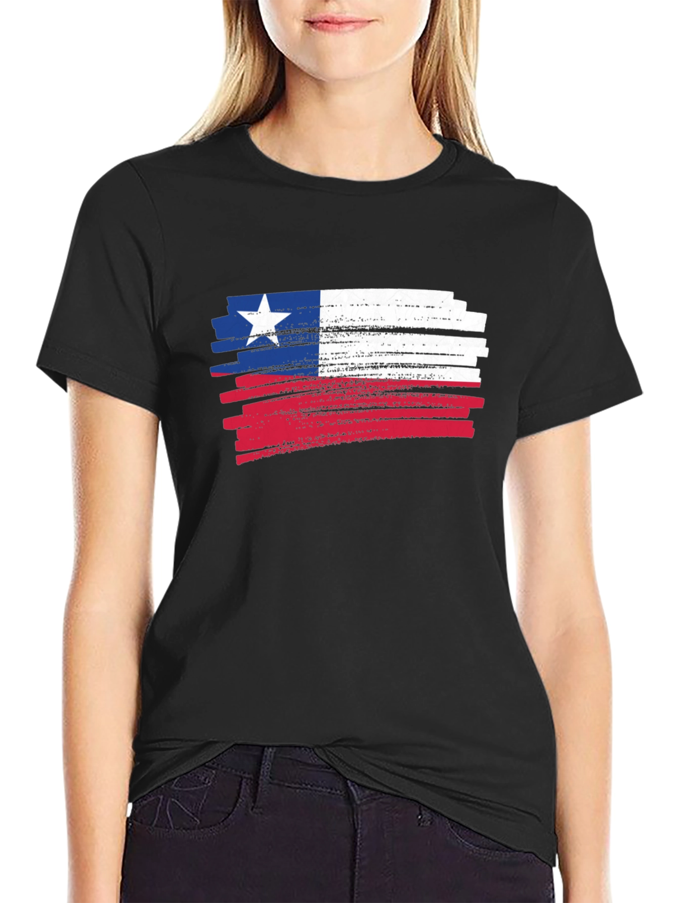 Texas Flag Brush Stroke Graphic T-Shirt