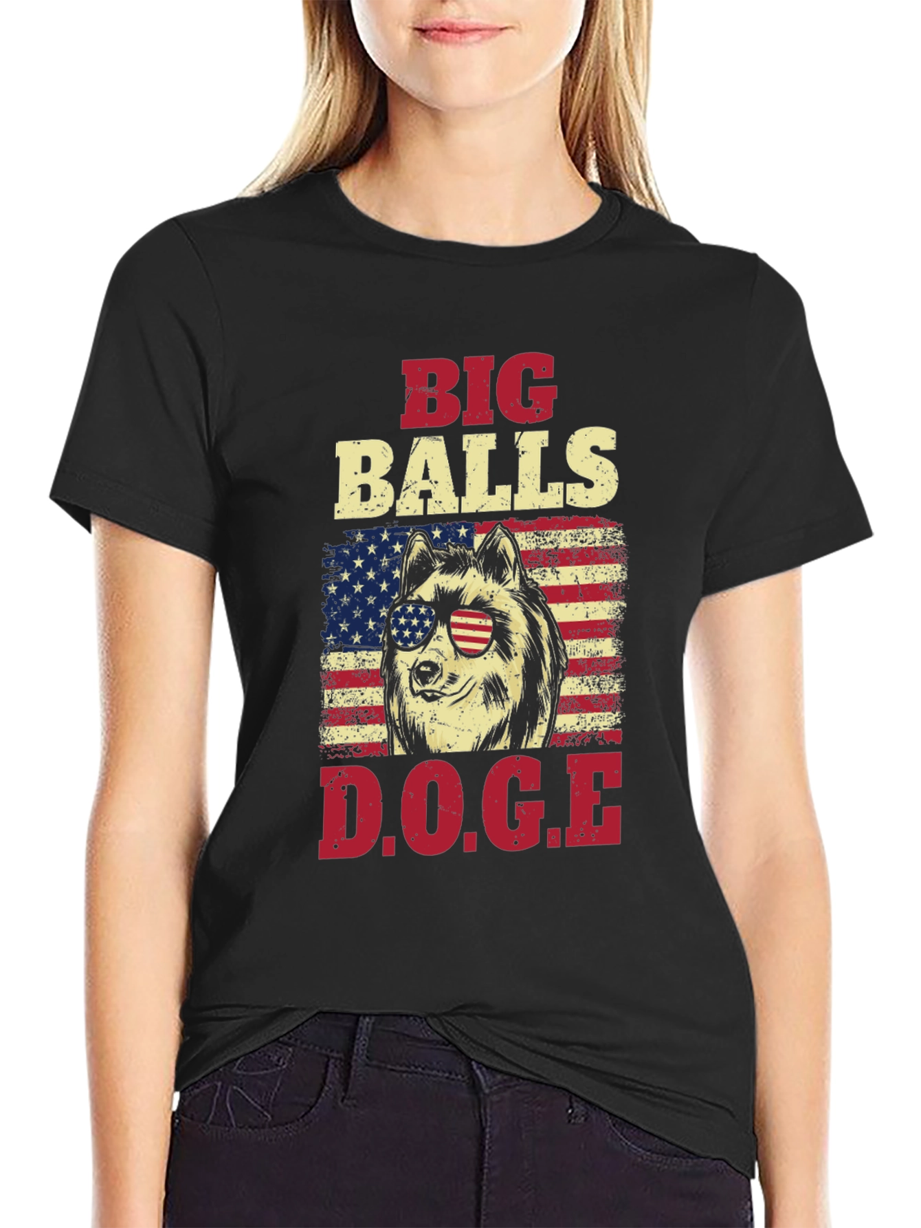 Big Balls DOGE Graphic T-Shirt - Patriotic Design