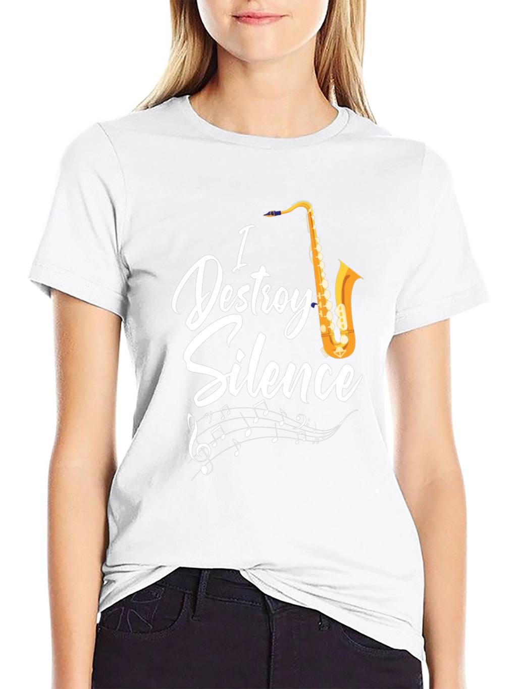 I Destroy Silence Saxophone Graphic T-Shirt