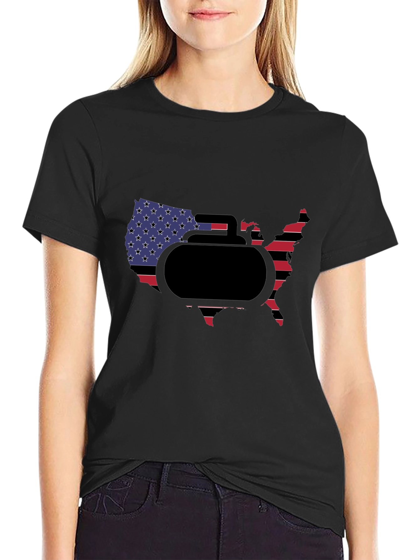 USA Curling Stone T-Shirt