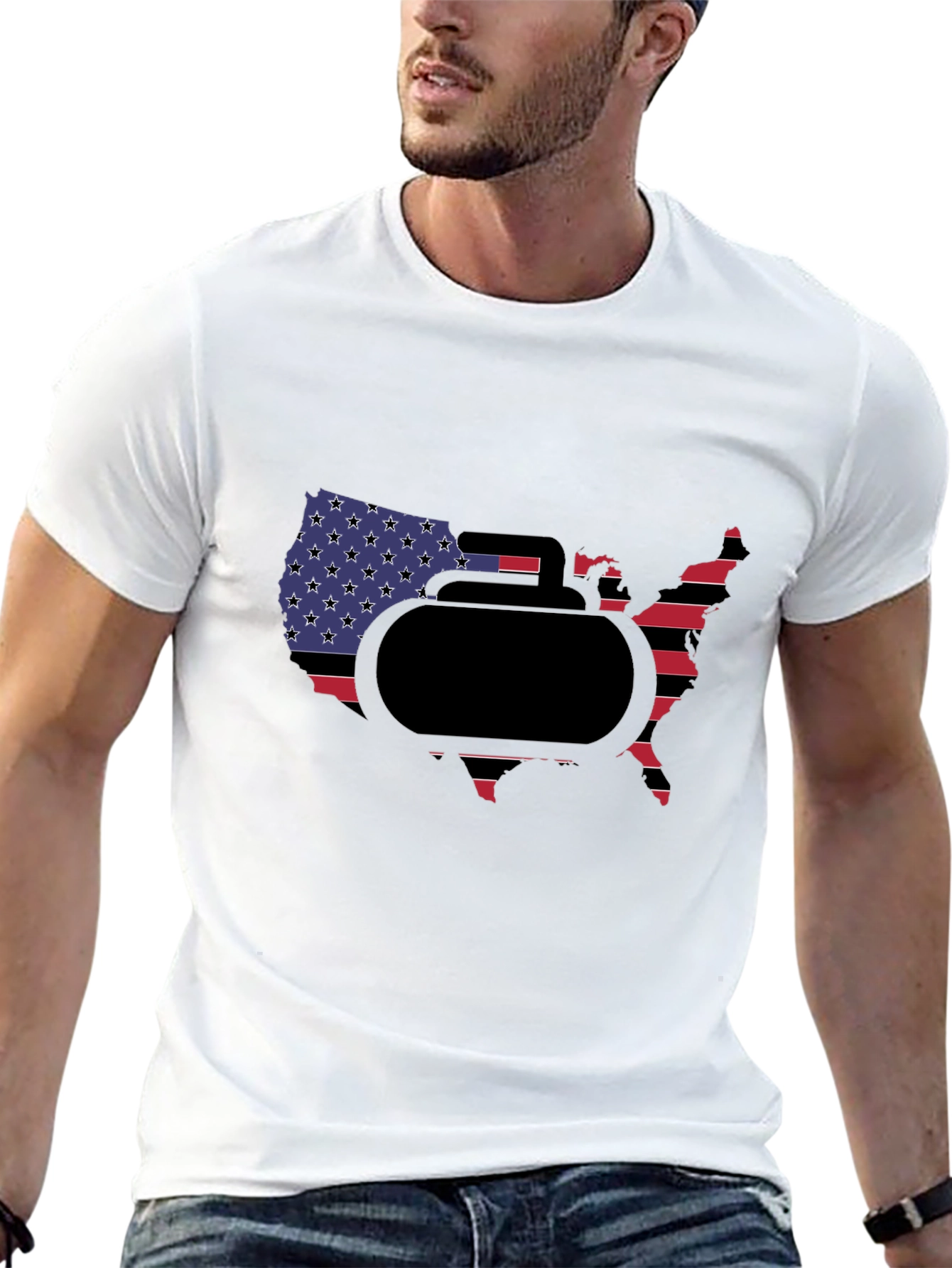 USA Curling Stone T-Shirt