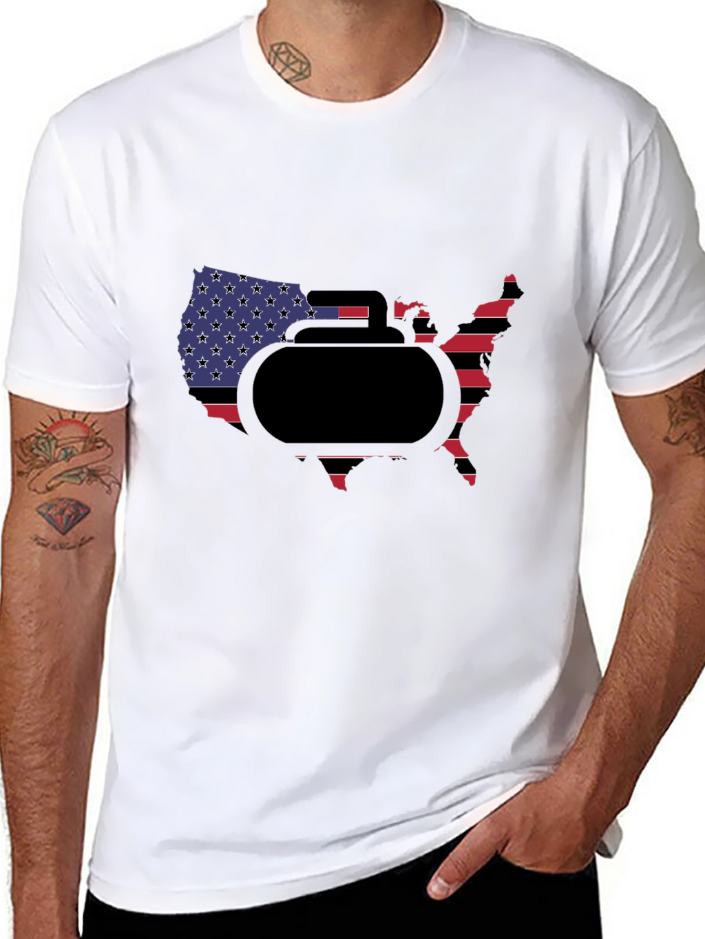 USA Curling Stone T-Shirt