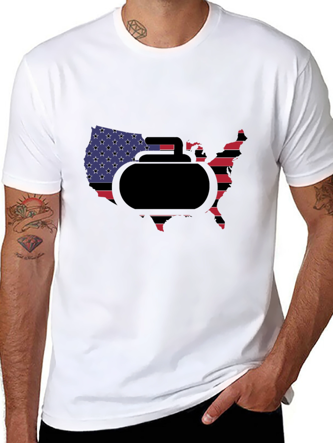 USA Curling Stone T-Shirt