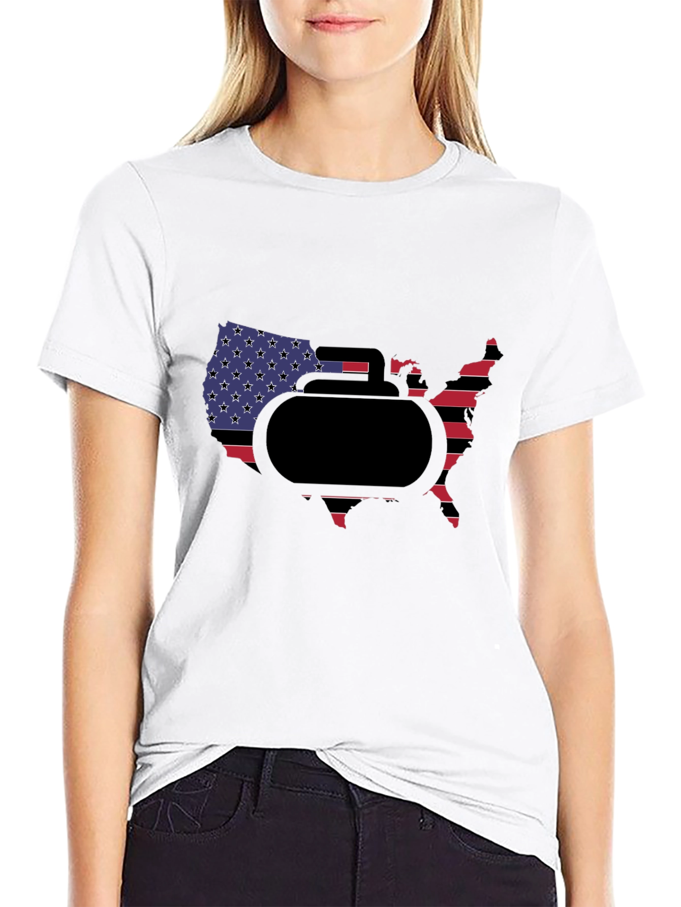USA Curling Stone T-Shirt