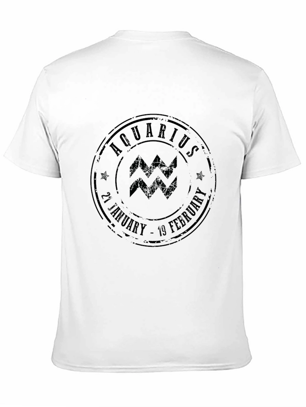 Aquarius Zodiac Stamp Black Graphic Tee