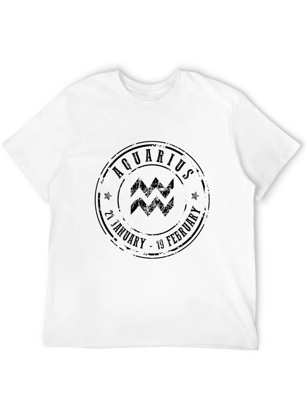 Aquarius Zodiac Stamp Black Graphic Tee