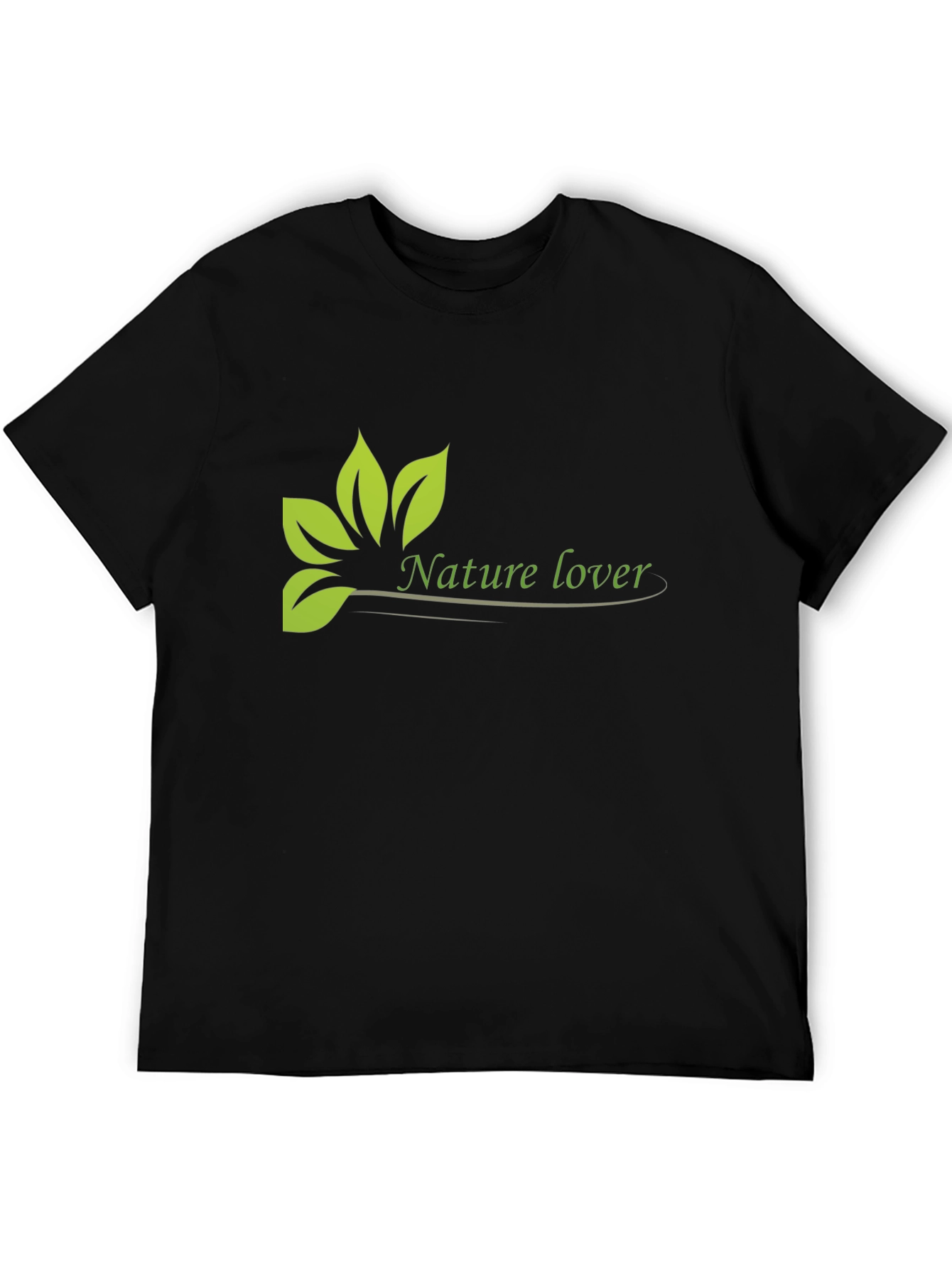 Nature Lover Graphic Tee - Black Cotton T-Shirt