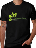 Nature Lover Graphic Tee - Black Cotton T-Shirt