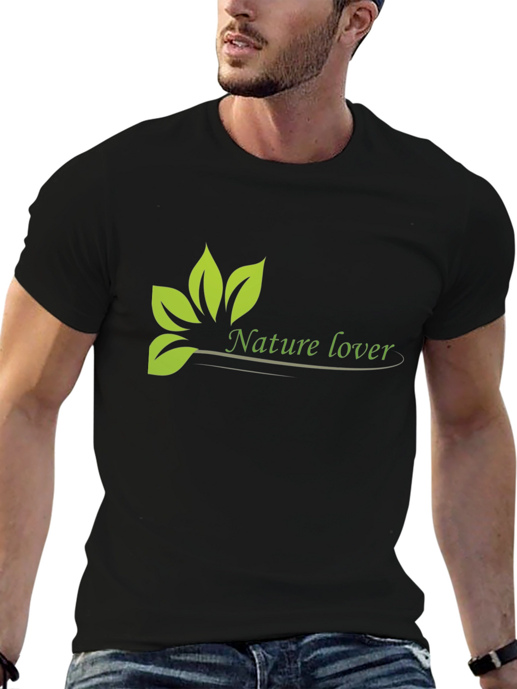 Nature Lover Graphic Tee - Black Cotton T-Shirt