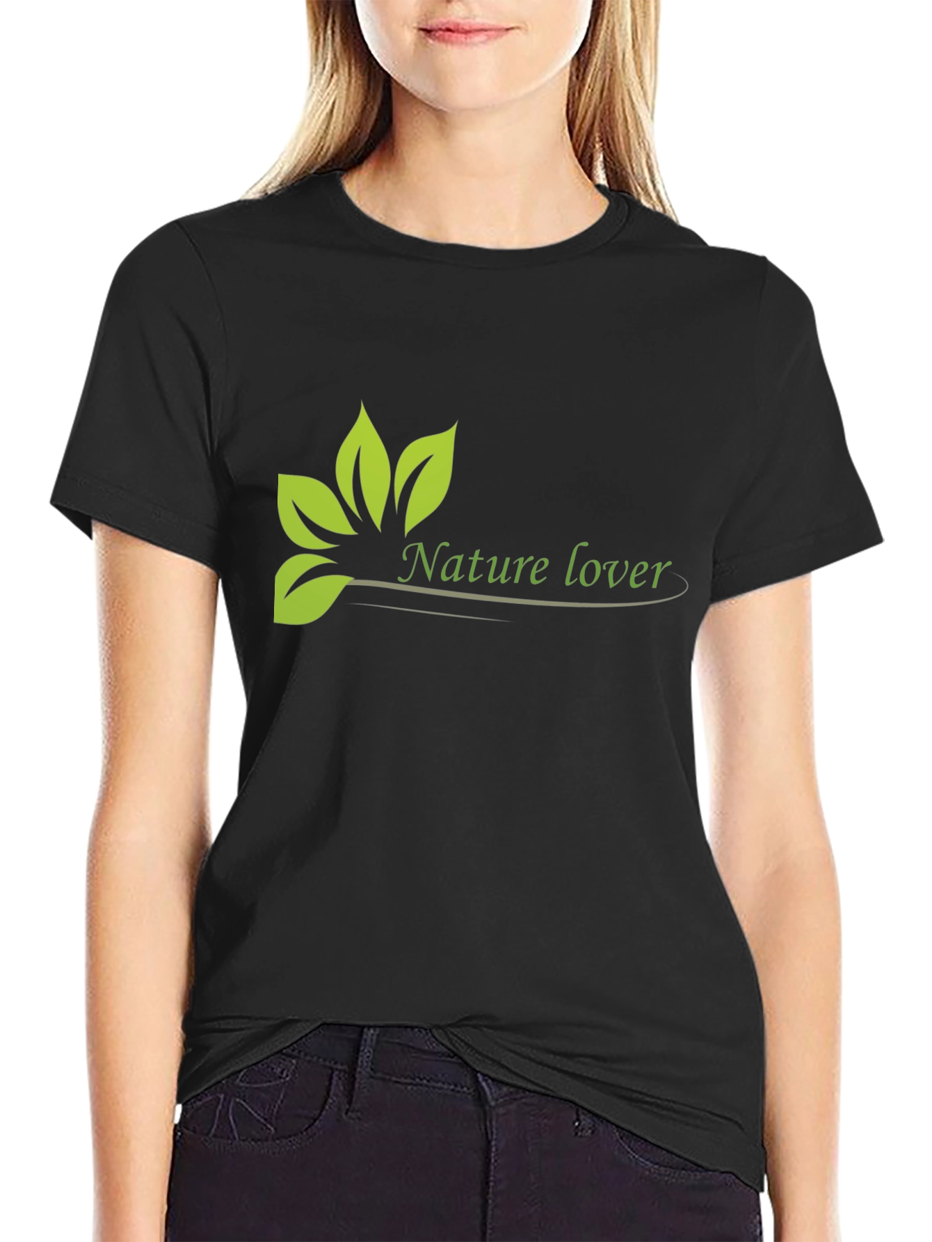 Nature Lover Graphic Tee - Black Cotton T-Shirt