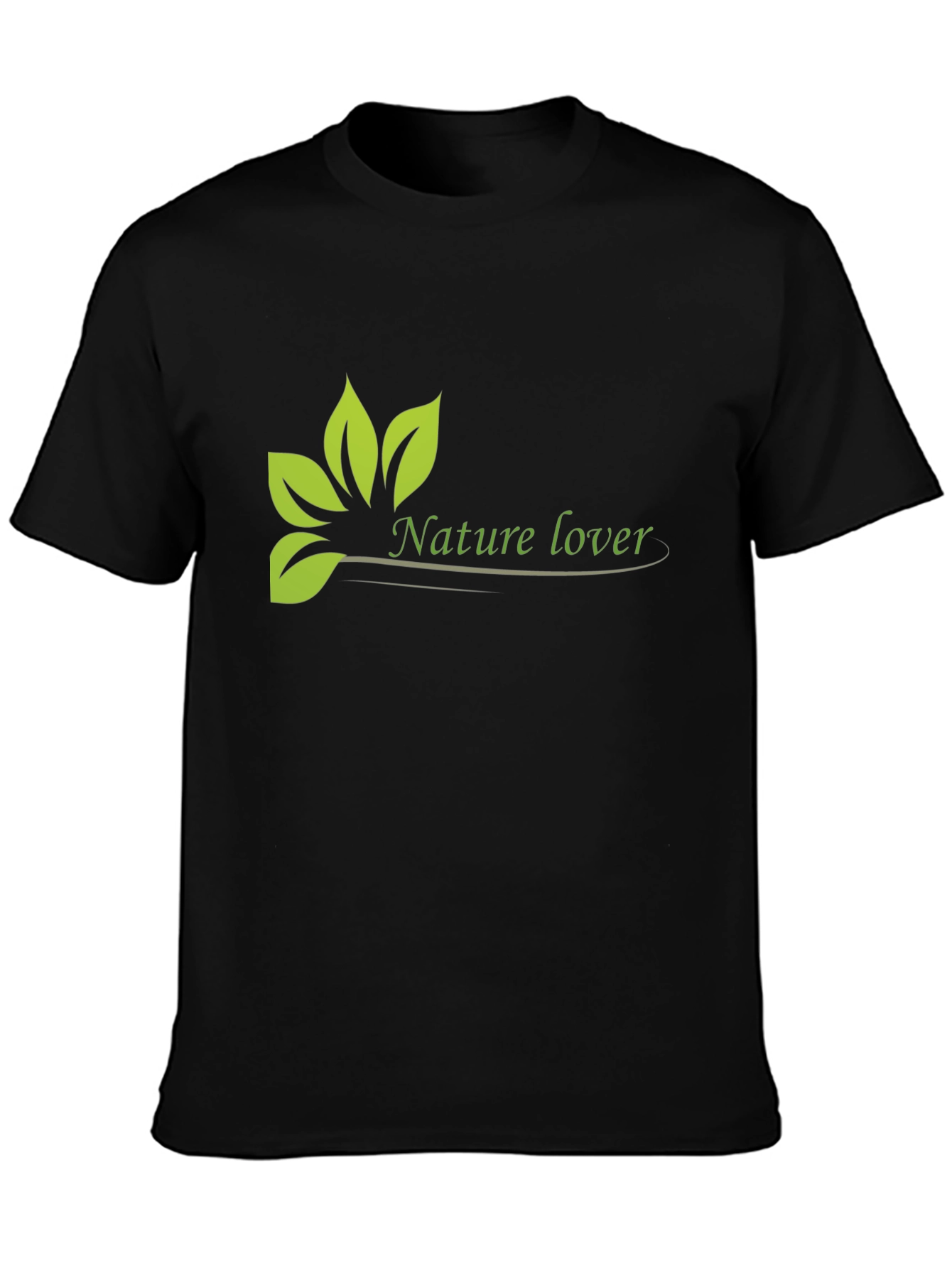 Nature Lover Graphic Tee - Black Cotton T-Shirt