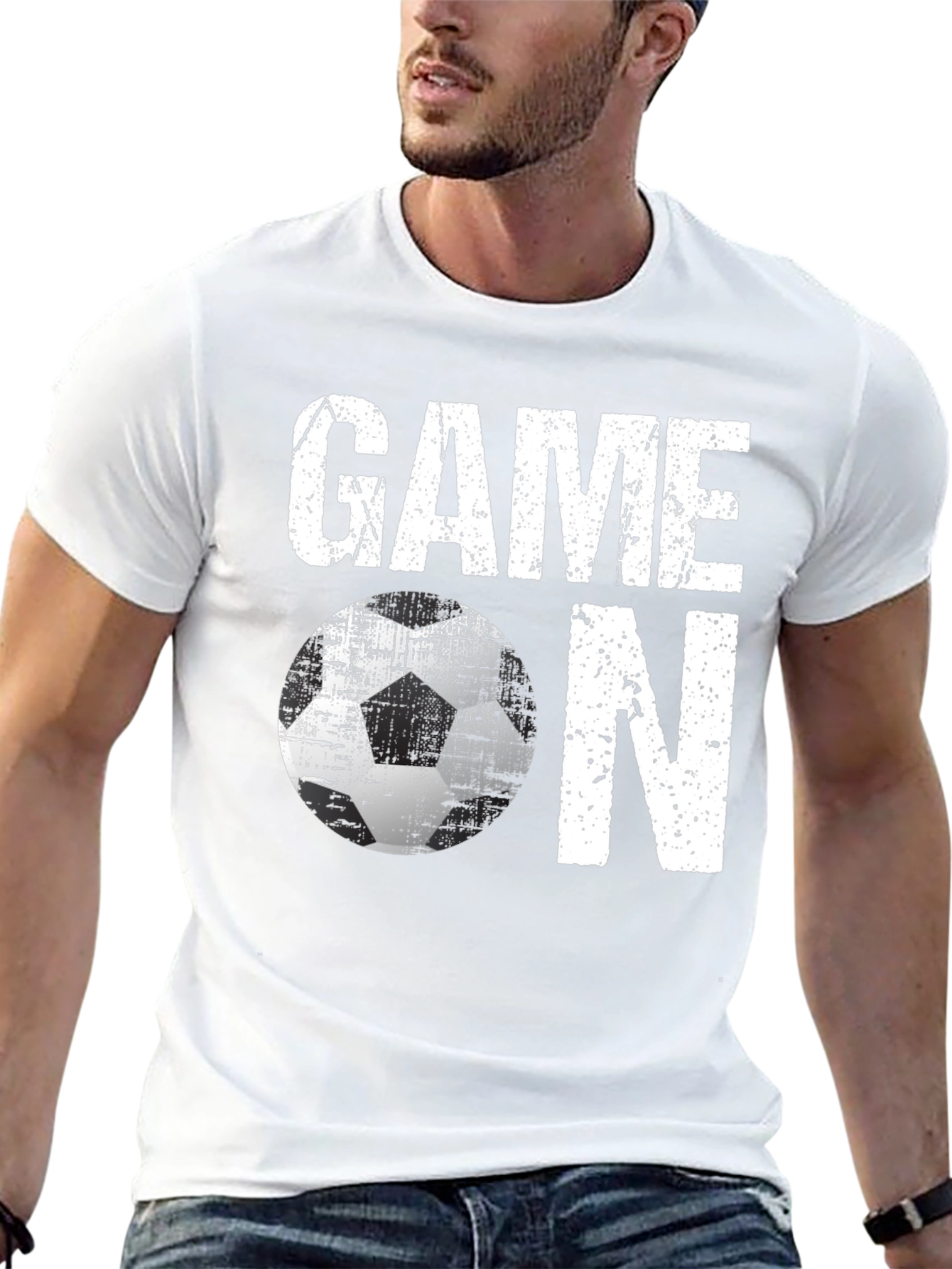 Game On Soccer T-Shirt - Distressed Graphic Tee