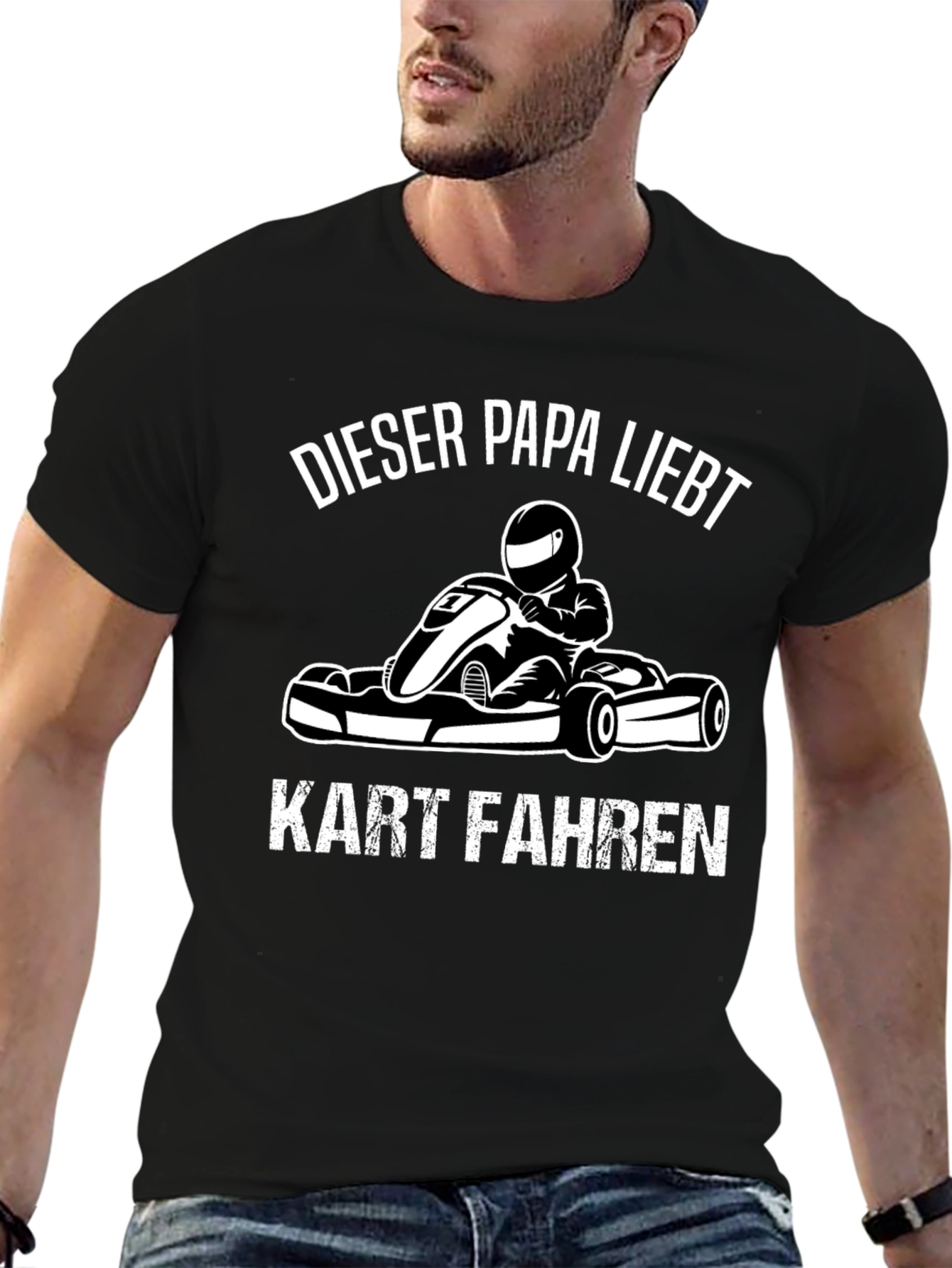Dieser Papa Liebt Kart Fahren Black T-Shirt