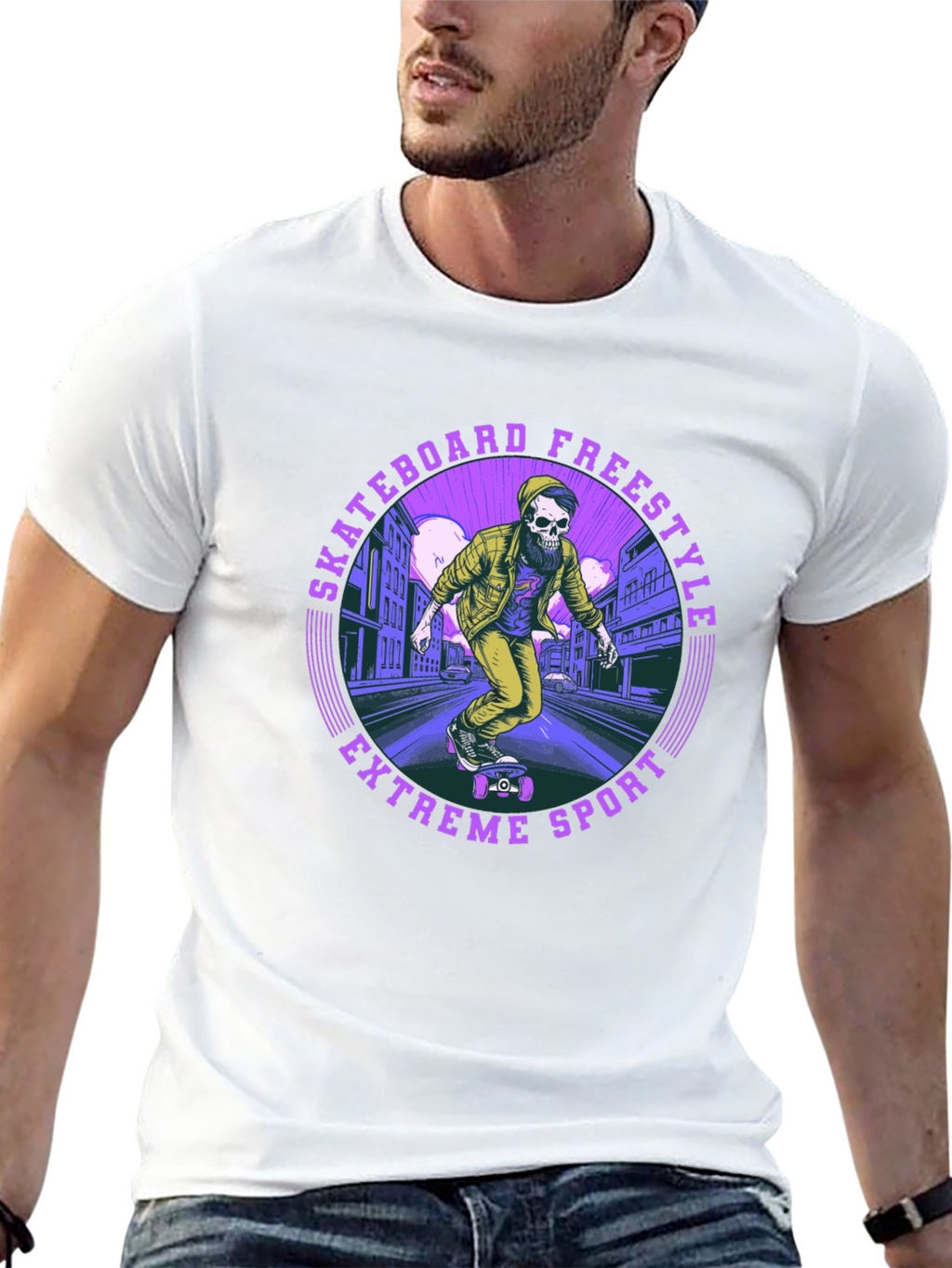 Skateboard Freestyle Tee - Extreme Sports Graphic