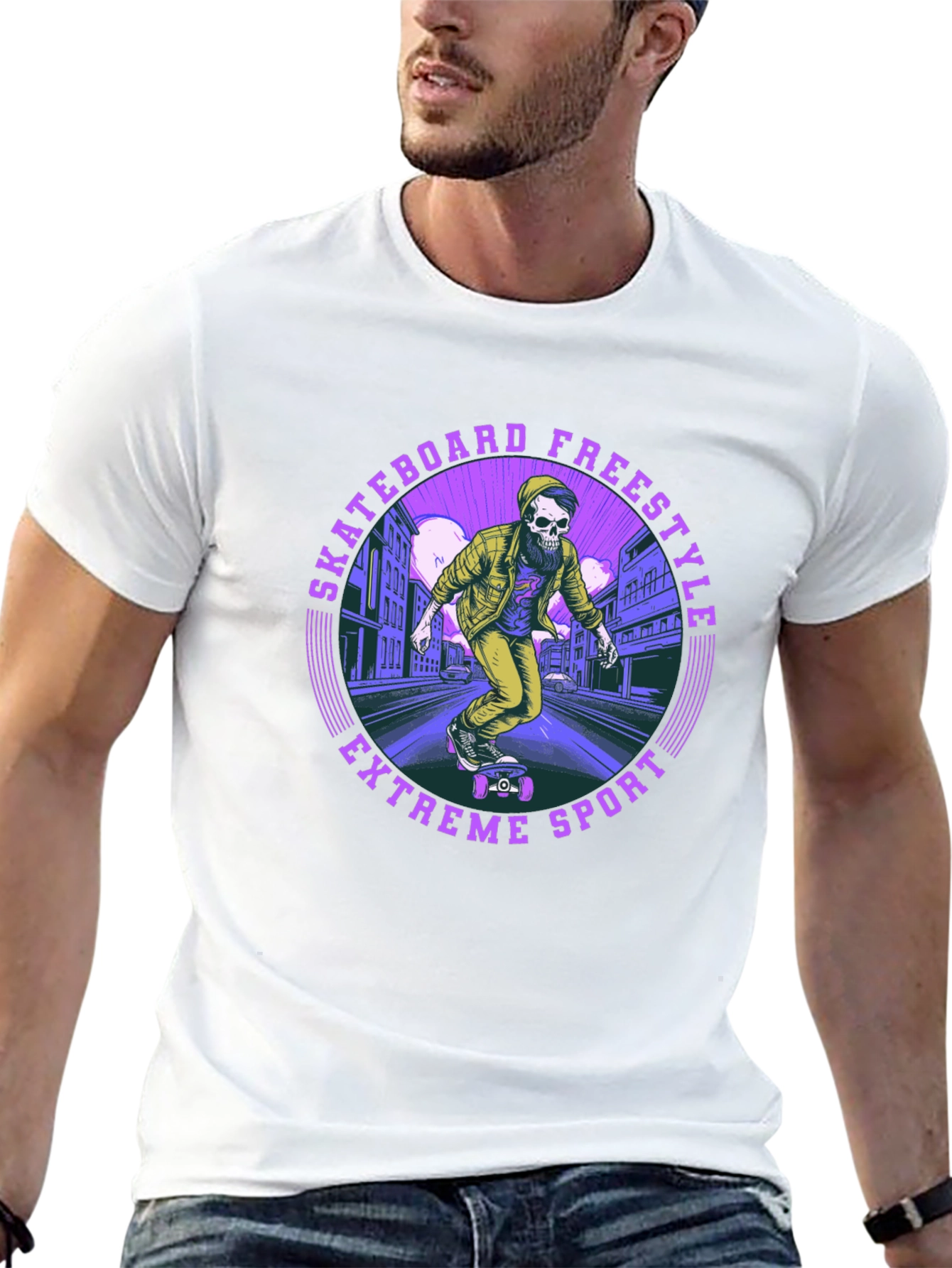 Skateboard Freestyle Tee - Extreme Sports Graphic