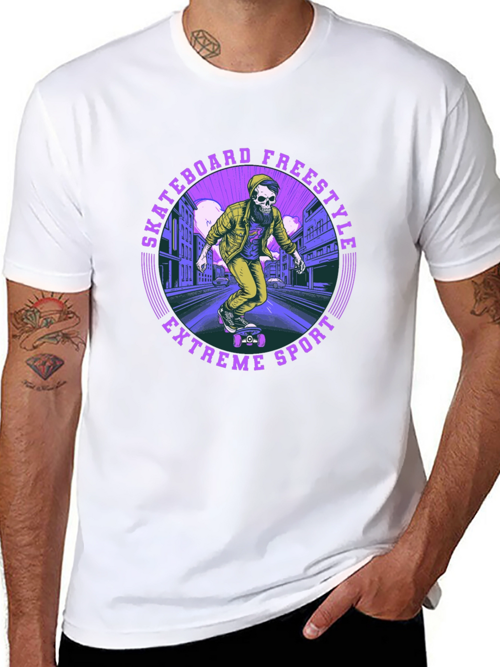 Skateboard Freestyle Tee - Extreme Sports Graphic