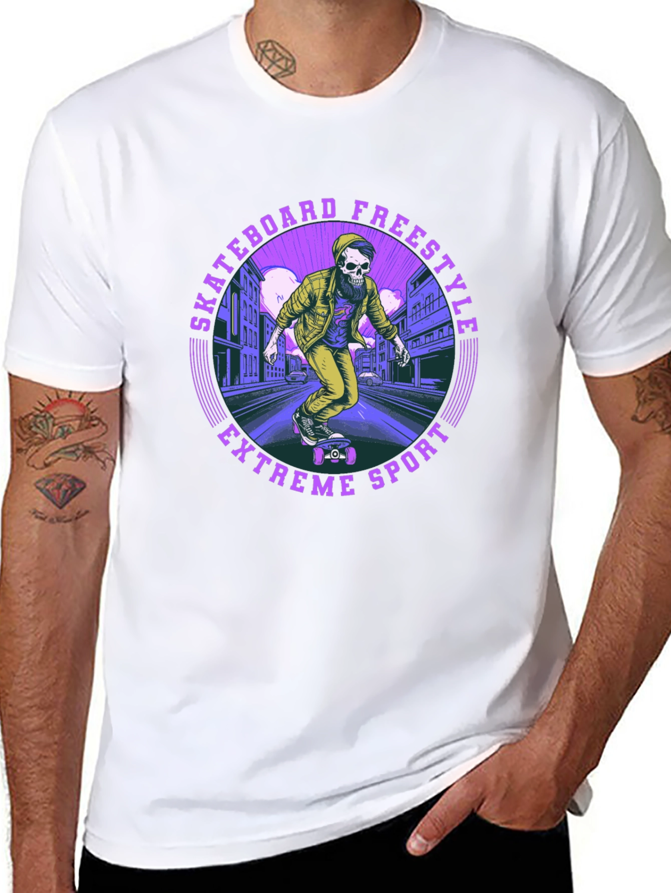 Skateboard Freestyle Tee - Extreme Sports Graphic