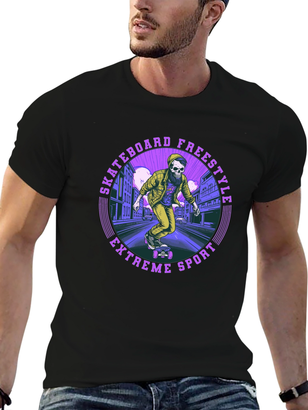 Skateboard Freestyle Tee - Extreme Sports Graphic