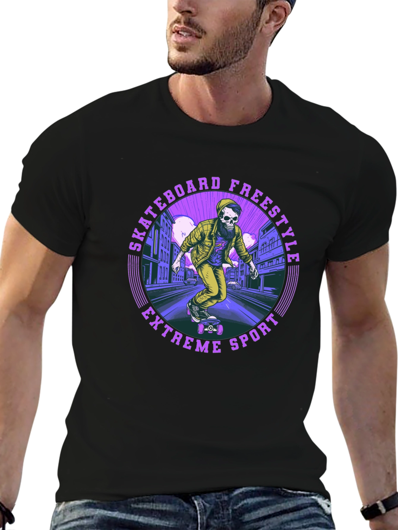 Skateboard Freestyle Tee - Extreme Sports Graphic