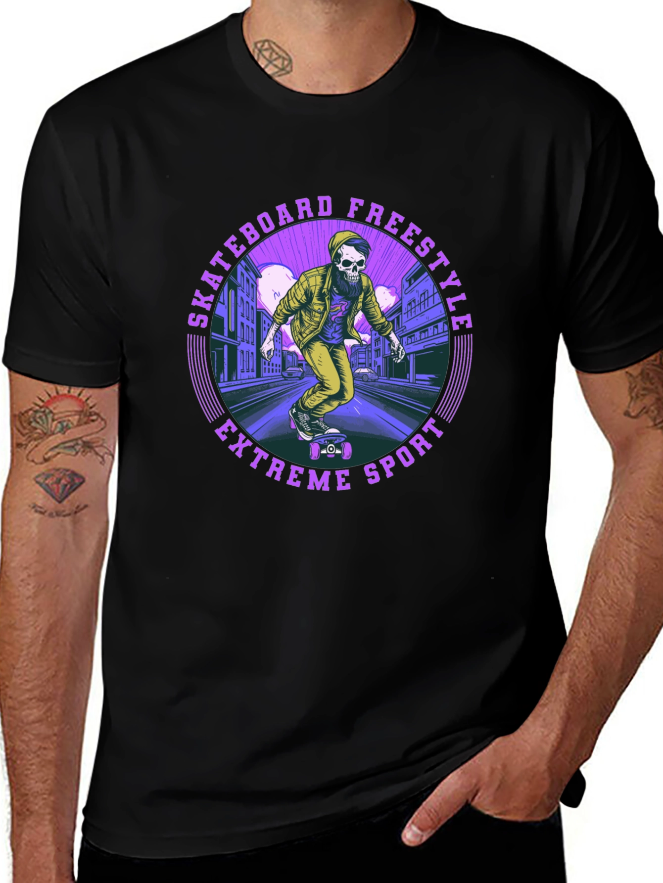 Skateboard Freestyle Tee - Extreme Sports Graphic