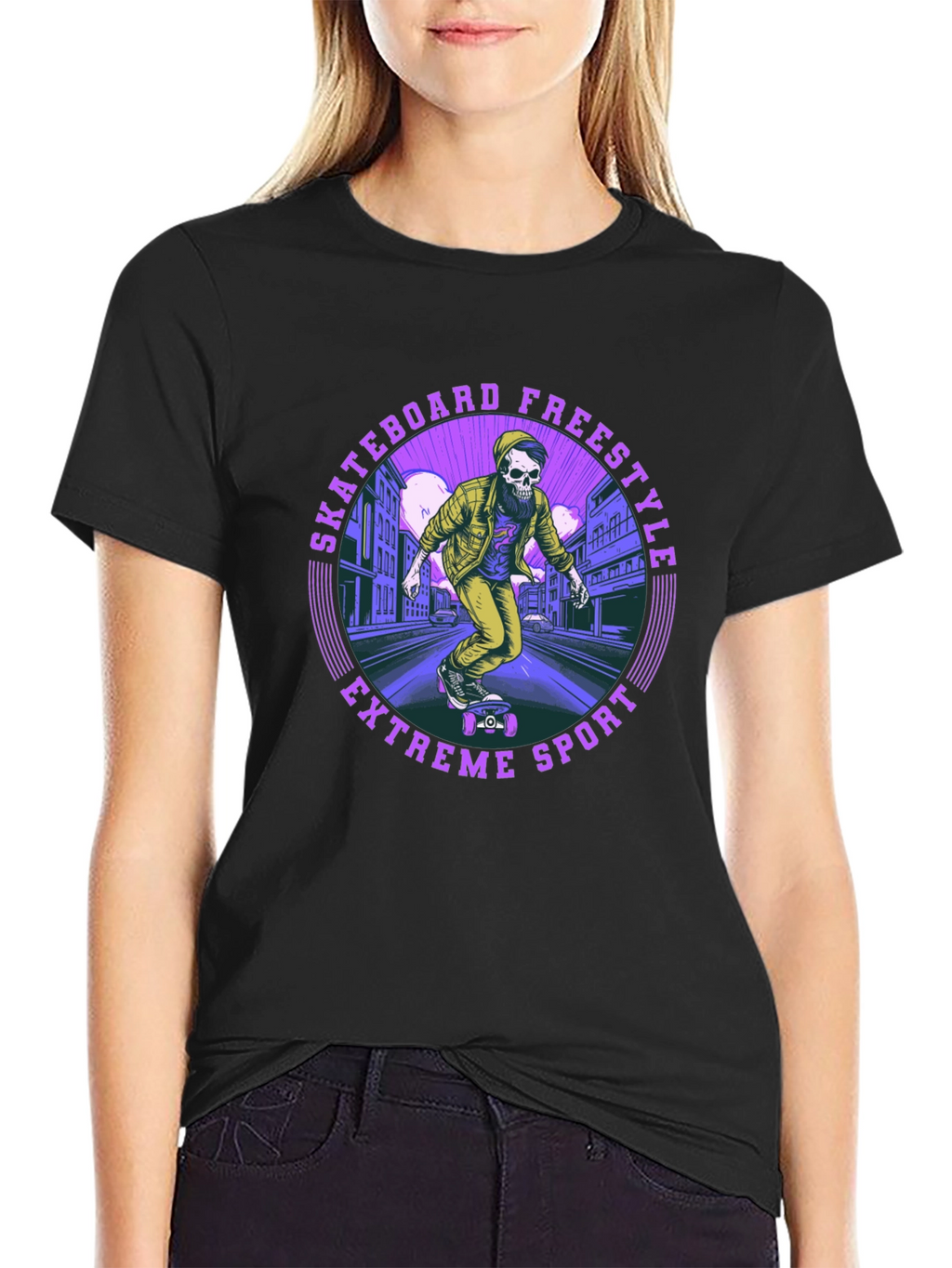 Skateboard Freestyle Tee - Extreme Sports Graphic
