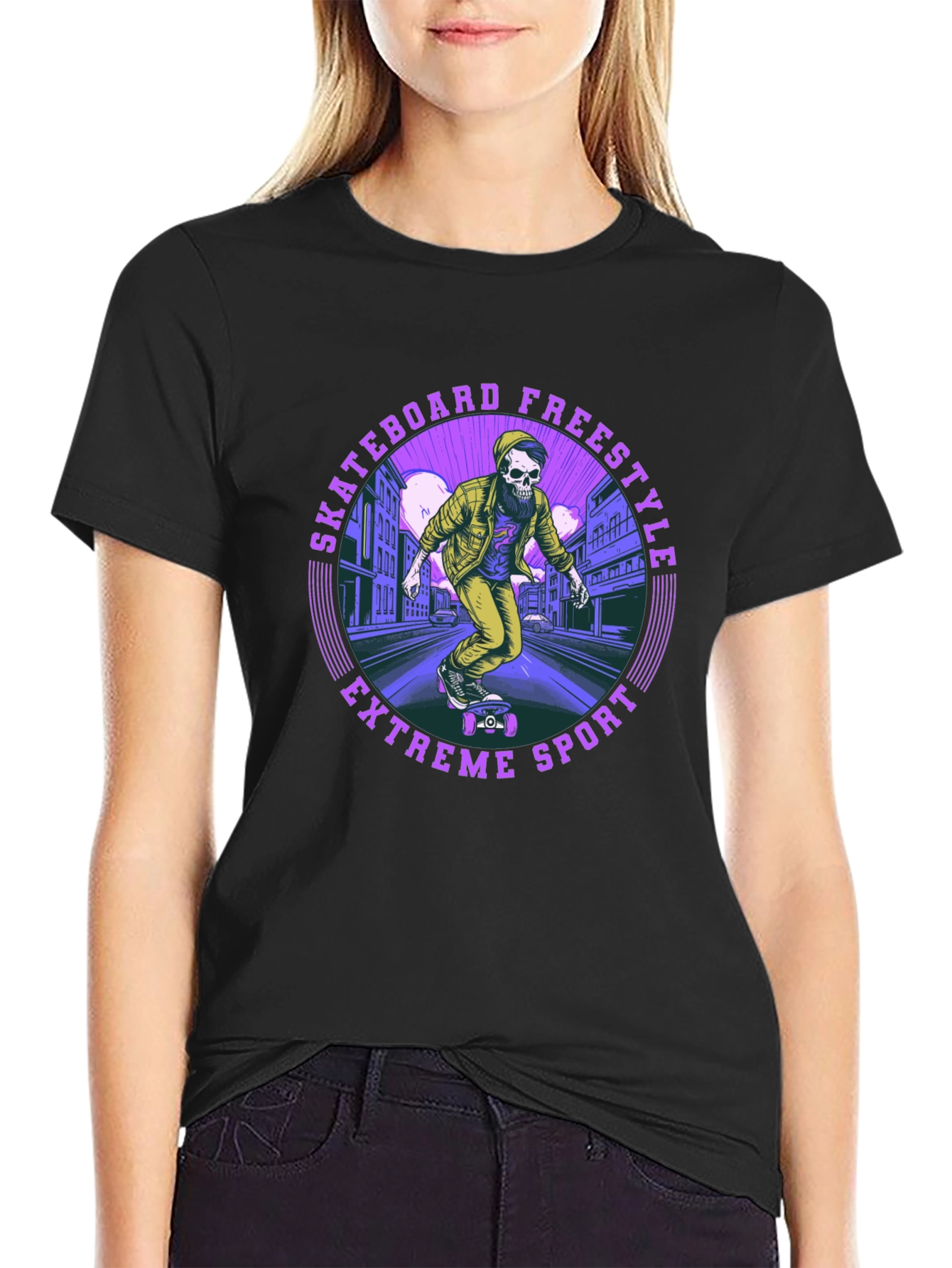 Skateboard Freestyle Tee - Extreme Sports Graphic
