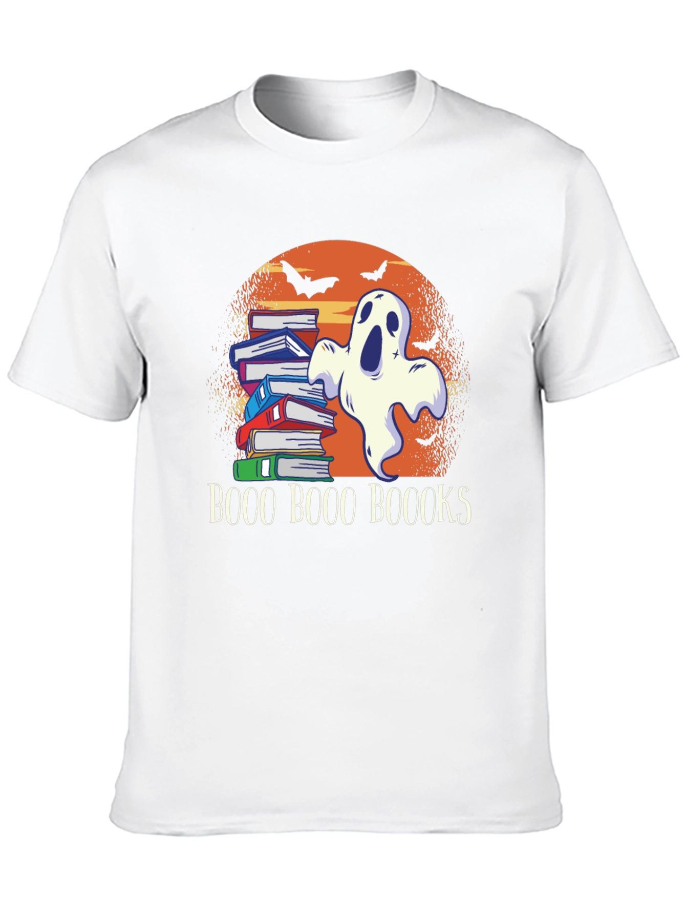 Boo Halloween Ghost & Books T-Shirt