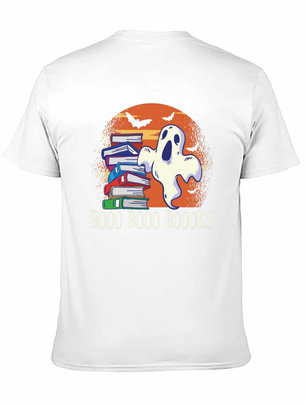Boo Halloween Ghost & Books T-Shirt
