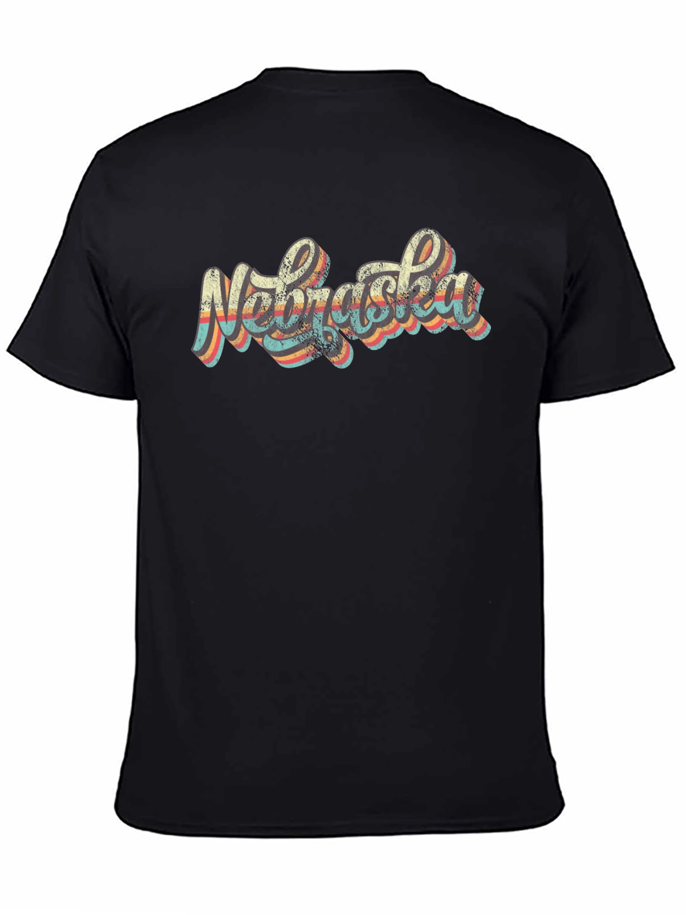 Retro Nebraska Graphic Tee - Black