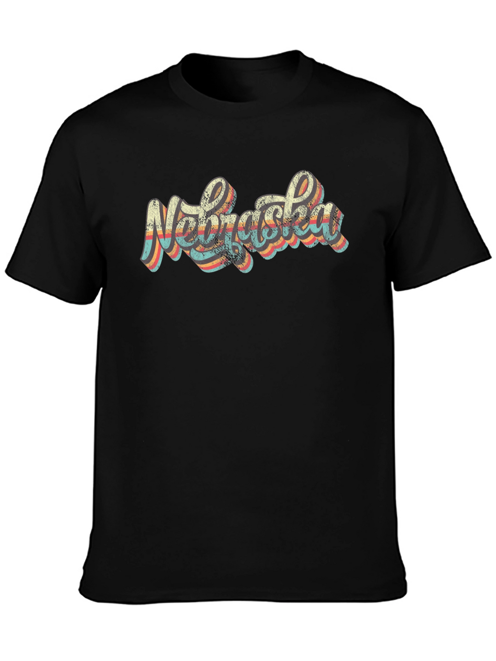 Retro Nebraska Graphic Tee - Black
